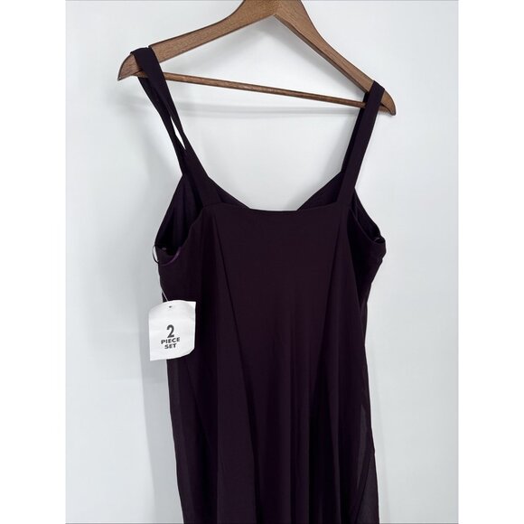 New R&M Richards Women's Size 14 Purple Sleeveless Beaded A-Line Cocktail Dress - Picture 10 of 10